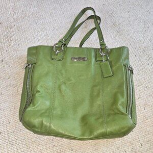 Coach Green Gallery North South Shouler Zipper Tote Bag G1260 F19456